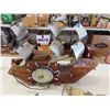 Image 2 : United Boat Clock Chrome Sails, Wall Hanger Faux Gun, Decorative Cannon, 