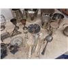 Image 5 : Large Assortement of Silver Plate + Chrome ; Platters, Buckets, Utensils, 