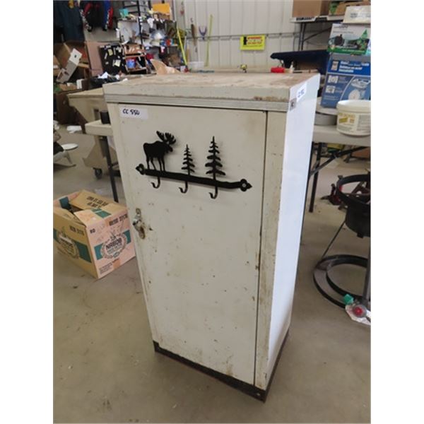 White Metal Cabinet with 4 Shelves 13" x 19" x 42" 