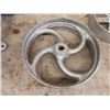 Image 4 : Cast Metal Hand Pump, 2 Cast Steel Wheels/ Pulleys ; 8.5" + 10" wide