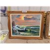 Image 2 : 2 Framed Oil on Canvas- Water Scenes - Largest 23"x 29" 