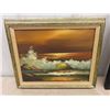 Image 2 : Lot of 4 Oil on Canvas Framed Pictures - Largest 14" x 17" 