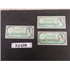 Image 1 : 3 Vintage Canada $1 Bills ; (2) 1967 + (1) 1954
