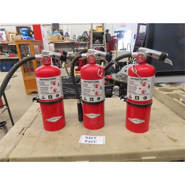 3 Amerix Model A500 A-B-C Fire Extinguishers- Need Recharging