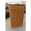 Image 1 : Modern Tall Boy Dresser/ Armoire - 6 Drawer + 1 Door 18.5" x 36" x 57" 