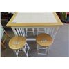 Image 2 : Table with 4 Stools - Great for Kitchen/ Dining Nook - 23" x 34" x 35" 