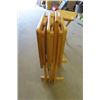 Image 5 : 4 Solid Wood Snack Tables - Folding with Holder
