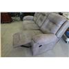 Image 3 : Microsuede Grey Cloth Couch 85" Wide - Reclines at Both Ends