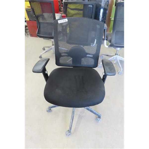 Adjustable Swivel Office Chair with Back Support + Upholstered Seat