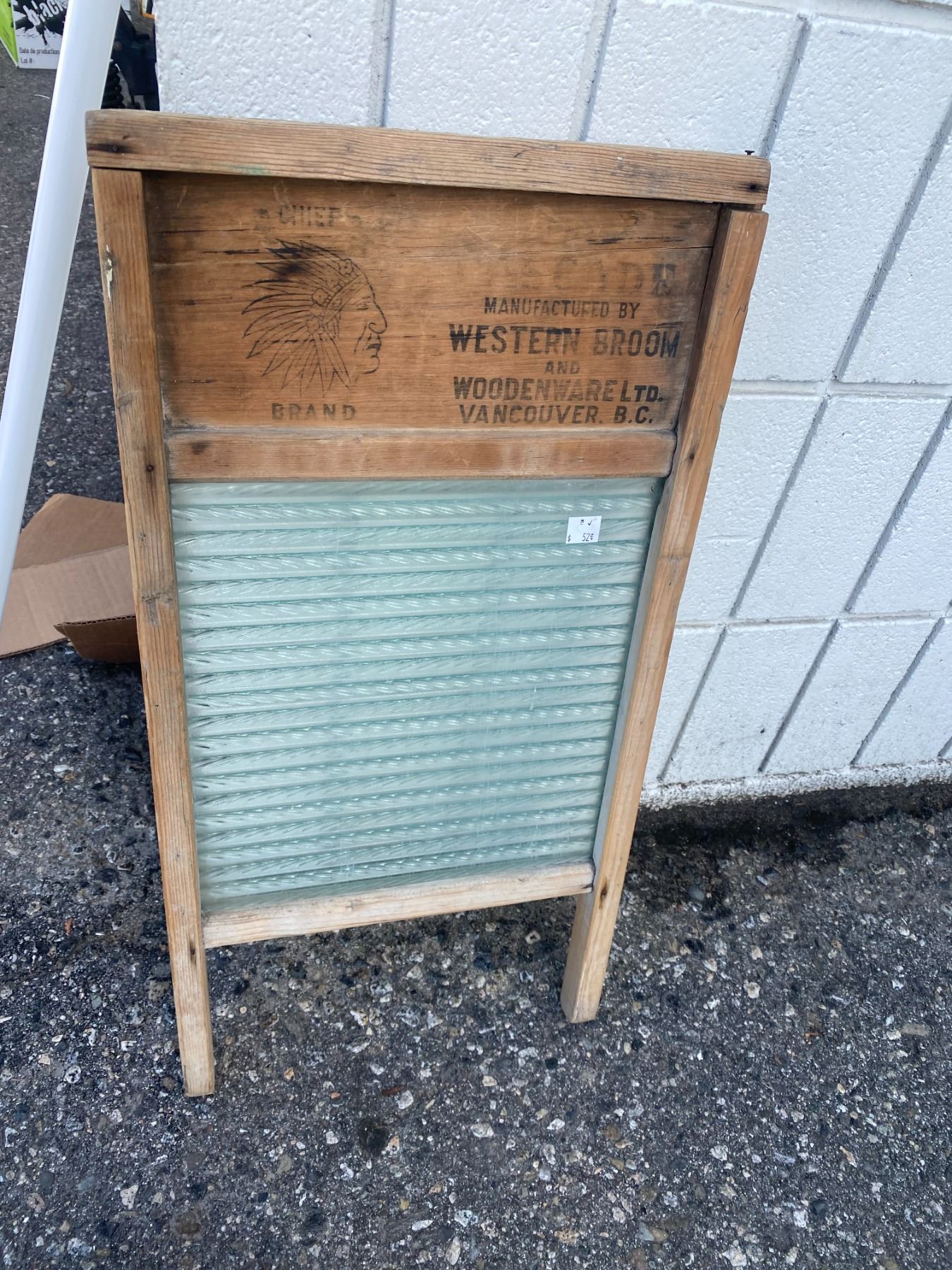 Chief Brand washboard manufactured by Western broom