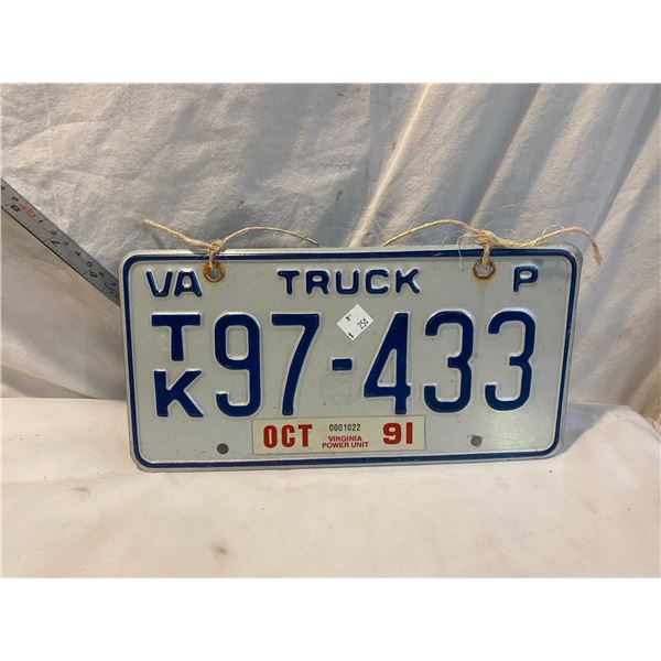 VA truck license plate