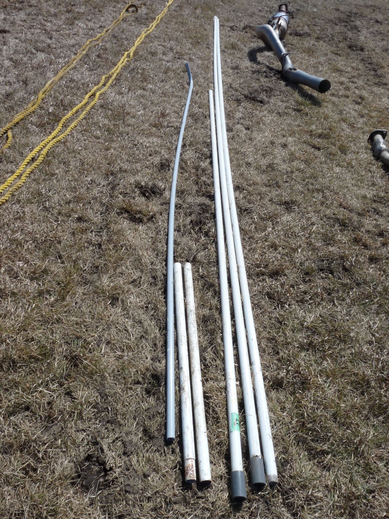 Two lengths of approximately 18 foot vertical well pipe plus extra lengths