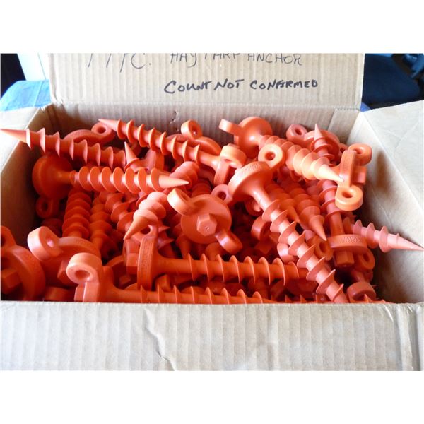 Box of 5 inch hay tarp anchors count not confirmed