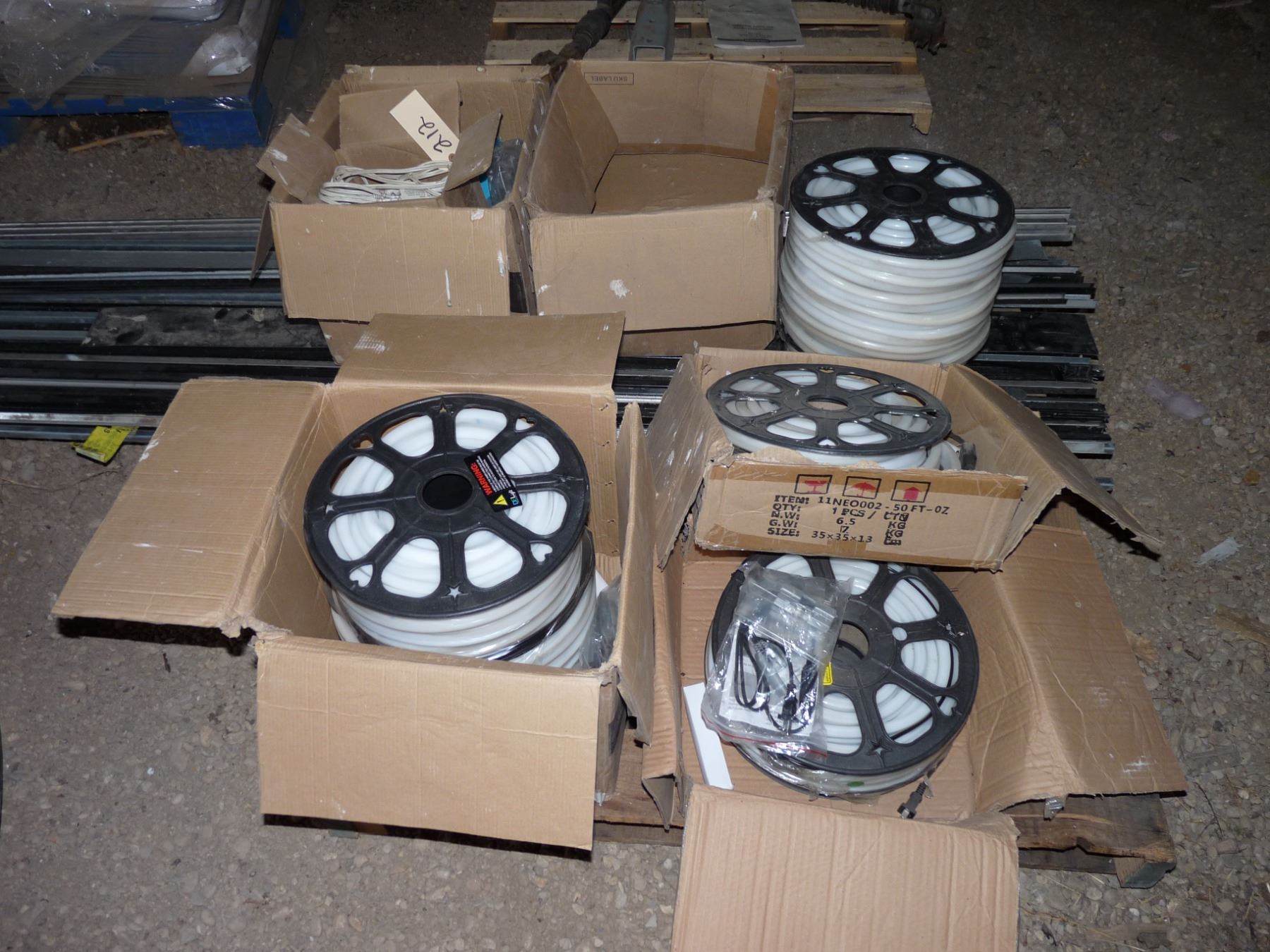 Pallet of DELight LED decorative lights and Mounting track