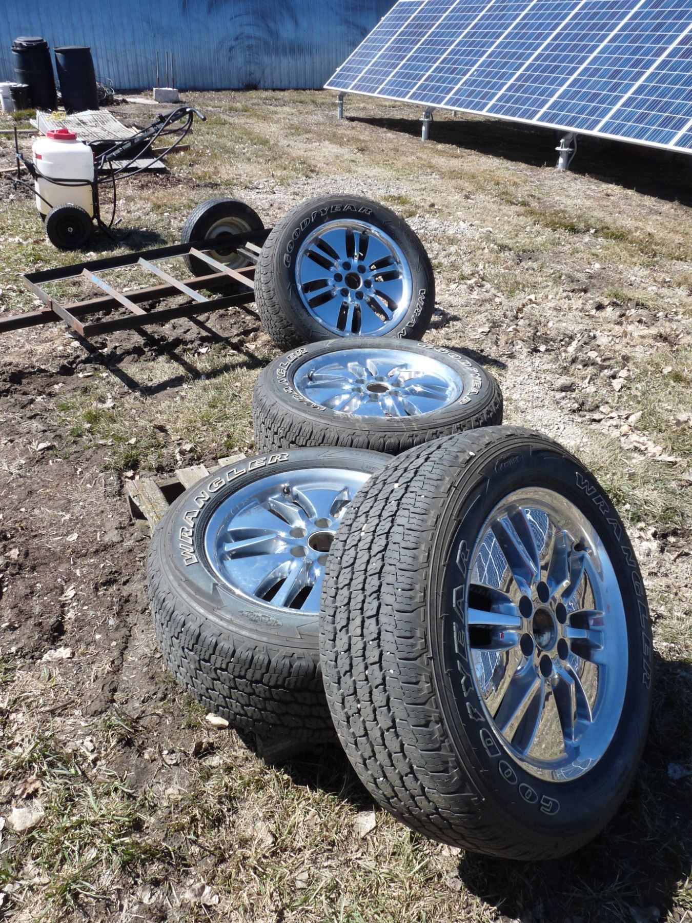 Goodyear Wrangler All terrain adventure tires set of four on rims 275/55R20