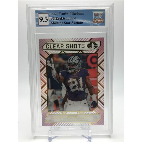 2020 PANINI NFL ILLUSIONS #3 EZEKIEL ELLIOT SHINING STAR ACETATE GRADED GCG 9.5