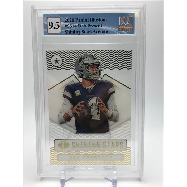 2020 PANINI NFL ILLUSIONS #SS14 DAK PRESCOTT  SHINING STAR ACETATE GCG GRADED 9.5