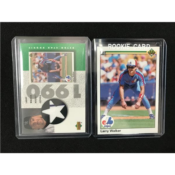 LOT OF 2 LARRY WALKER  CARDS (1990 UPPER DECK AND 2002 UPPER DECK)