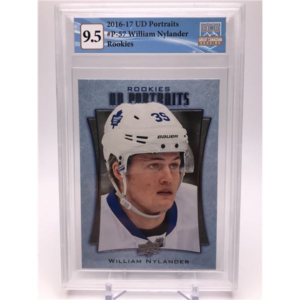 2016-17 UD PORTRAITS NO.P-57 WILLIAM NYLANDER ROOKIES GCG GRADED 9.5