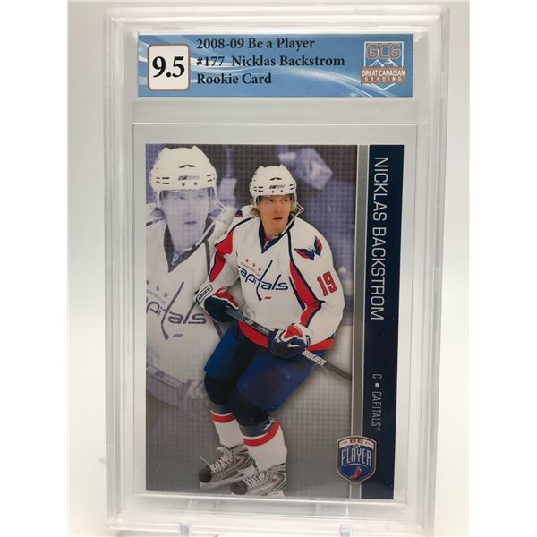 2008-09 BE A PLAYER NO.177 NICKLAS BACKSTROM ROOKIE CARD GCG GRADED 9.5