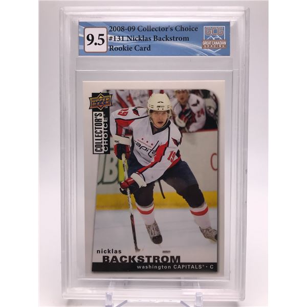 2008-09 COLLECTOR'S CHOICE NO.131 NICKLAS BACKSTROM ROOKIE CARD GCG GRADED 9.5