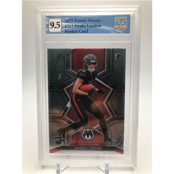 2022 PANINI MOSAIC NO.312 DRAKE LONDONN ROOKIE CARD GCG GRADED 9.5