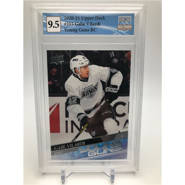 2020-21 UPPER DECK NO.215 GABE VILARDI YOUNG GUNS RD GCG GRADED 9.5