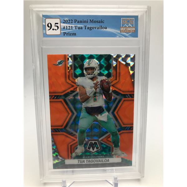 2022 PANINI MOSAIC NO.121 TUA TAGOVAILOA PRIZM GCG GRADED 9.5