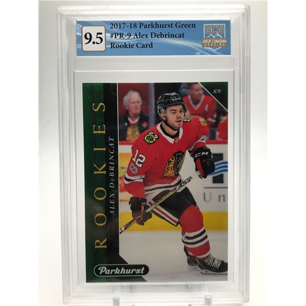 2017-18 PARKHURST GREEN NO.PR-9 ALEX DEBRINCAT Rookie Card GCG GRADED 9.5