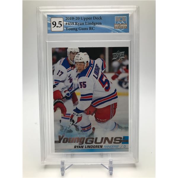 2019-20 UPPER DECK NO.459 RYAN LINDGREN YOUNG GUNS RC GCG GRADED 9.5