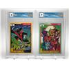 Image 1 : LOT OF 2 GRADED MARVEL UNIVERSE CARDS (AVENGERS WEST COAST/NIGHTCRAWLER)