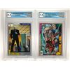 Image 1 : LOT OF 2 GRADED MARVEL UNIVERSE CARDS (TOMBSTONE/WOLVERINE VS HULK)