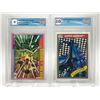 Image 1 : LOT OF 2 GRADED MARVEL UNIVERSE CARDS (IRON MAN VS MANDARIN/ CLOAK)