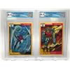 Image 1 : LOT OF 2 GRADED MARVEL UNIVERSE CARDS (ARCHANGEL/ DEATHLOK)