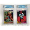 Image 1 : LOT OF 2 GRADED MARVEL UNIVERSE CARDS (SARACEN/ RED SKULL)