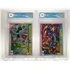 Image 1 : LOT OF 2 GRADED MARVEL UNIVERSE CARDS (SPIDERMAN VS DOC OC/ FANTASTIC FOUR VS GALACTUS)