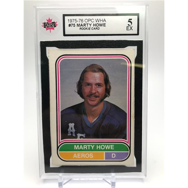 1975-76 OPC WHA MARTY HOWE NO. 75 RC (KSA 5)