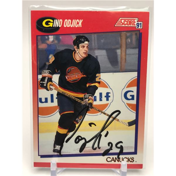 SIGNED 1991 SCORE GINO ODJICK NO. 237