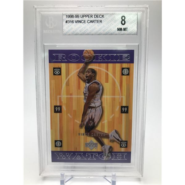 1998-99 UPPER DECK VINCE CARTER NO. 316 (BECKETT 8)