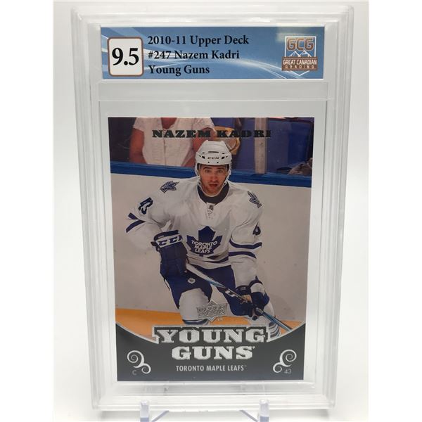 2010-11 UD NAZEM KADRI NO. 247 YOUNG GUNS (GCG 9.5)