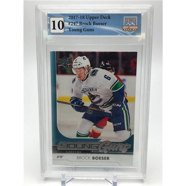 2017-18 UPPER DECK BROCK BOESER NO. 247 YOUNG GUNS (GCG 10)