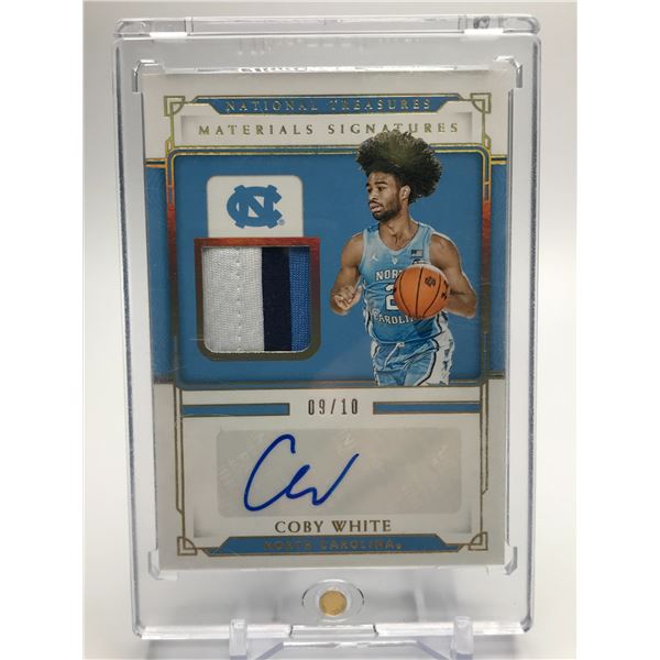 2021 PANINI NATIONAL TREASURES COBY WHITE PATCH AUTO 9/10