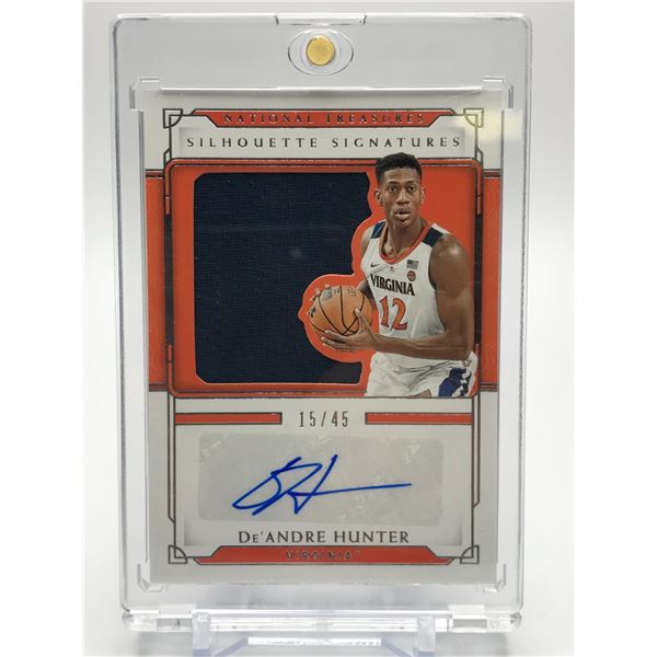 2021 PANINI NATIONAL TREASURES DANDRE HUNTER PATCH AUTO 15/45