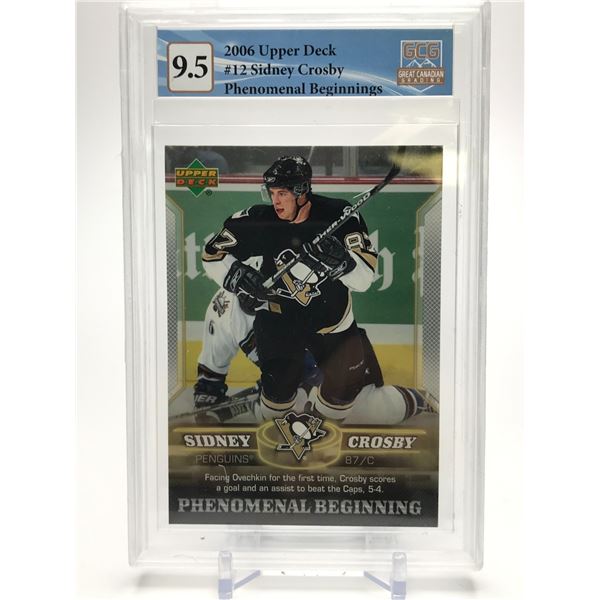 2006 UPPER DECK SIDNEY CROSBY PHENOMINAL BEGINNINGS RC (GCG 9.5)