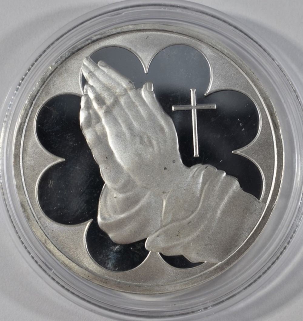 PRAYING HANDS .999 SILVER 1 OZ ROUNDS