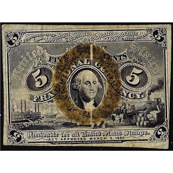 March 3, 1863 Second Issue Five Cents Fractional Currency Note