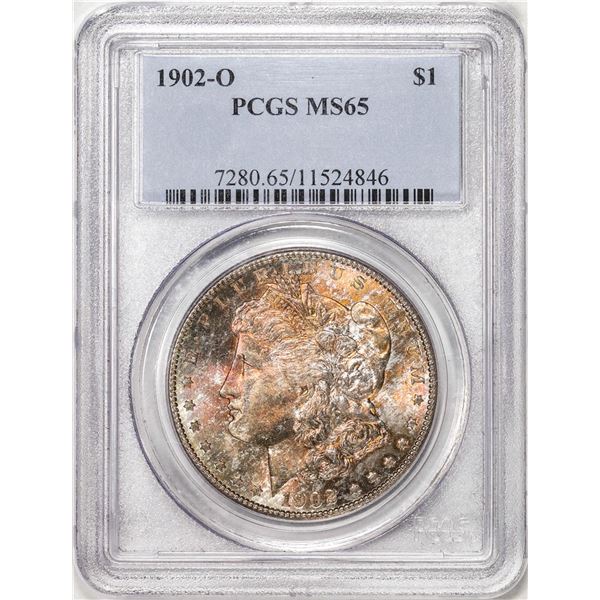 1902-O $1 Morgan Silver Dollar Coin PCGS MS65 Amazing Toning