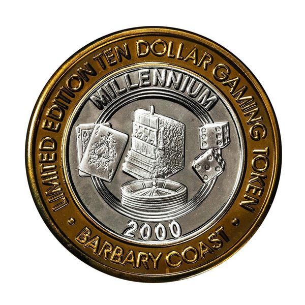 .999 Fine Silver Barbary Coast Casino Las Vegas, NV $10 Limited Edition Gaming Token