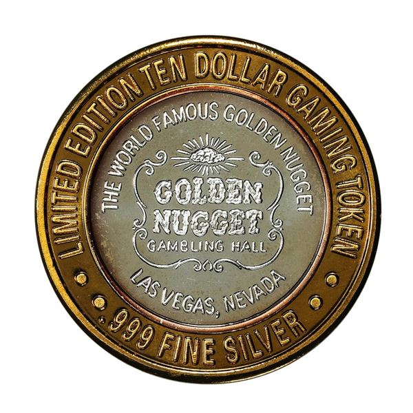 .999 Silver Golden Nugget Las Vegas, Nevada $10 Casino Limited Edition Gaming Token