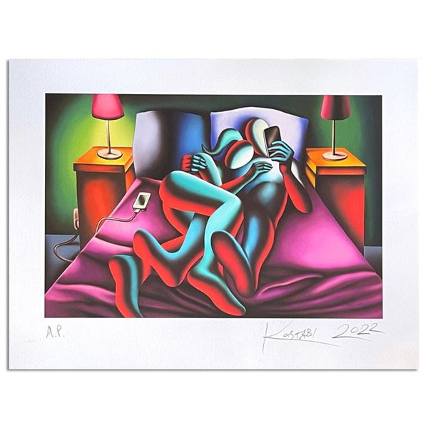Mark Kostabi "Just Like You Promised" Limited Edition Serigraph On Paper